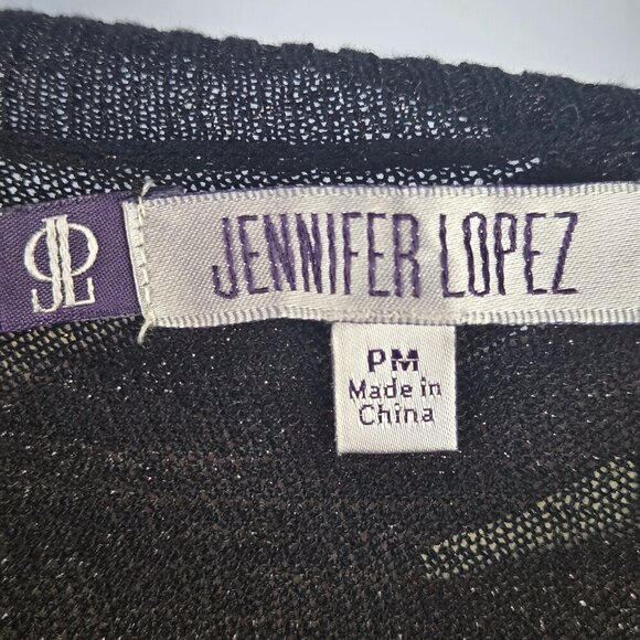 Jennifer Lopez Bundle of 2 Open Cardigans Black Size PM Gold Size Medium NWT